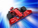 3D render of a formula one car on a motion background