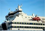 Passenger ship - detail. Seen in the harbor in Helsinki, Finland