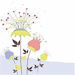 Background with flowers for you. Vector illustration