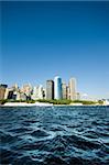 New York city panorama with tall skyscrapers