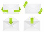 Gray envelope icons isolated on a white background.