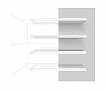 Vector shelves on gray background. Easy to edit and resize