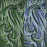 vector seamless abstract patterns in green, and in blue, clipping masks