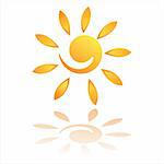 abstract sun icon isolated on white