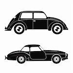 Set car silhouette, vector illustration
