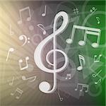 The modern abstract music notes and geometrical shapes background