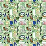 seamless Climbing equipment pattern