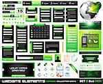 Web design elements extreme collection BlackGreen - 1website, 1 Blog, form styles, frames, bars, icons, banners, login forms, buttons and so on!