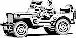Vector  illustration of army off-road vehicle.