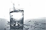 fresh water cocktail in a glass isolated on white background