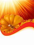 Abstract Classical autumn card with pumpkin and leafs. EPS 8 vector file included