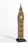 illustration of Big Ben Tower on plain background