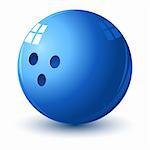 illustration of glossy bowling ball on isolated white background