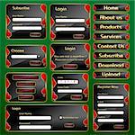 illustration of set of web form templates with casino concept