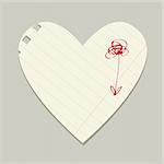 Valentine card from sheet of paper for your design