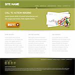 Modern website template with nice button - green