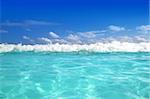 beautiful blue caribbean sea water wave horizon