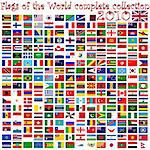 flags of the world against white background, abstract vector art illustration