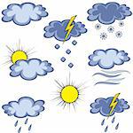 Set of graffiti weather icon. Graffito icon. Element for design. Vector illustration