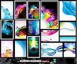 Modern Business Card Collection with various colorful backgrounds - Set 2