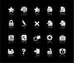 Vector icons reflected in black background. -eps 8-