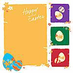 Vector illustration - Easter greeting card with colorful Easter eggs