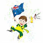 Vector - Australia Sport Fan with Flag and Horn