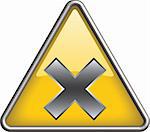 irritant hazard symbol/ icon in yellow 3D triangle