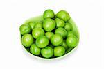 Green plums isolated on the white background