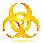 illustration of glossy biohazard symbol on white background