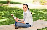 Woman reading in the park