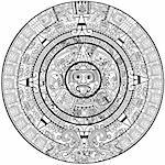 Vector Maya calendar - over white