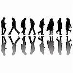 people black silhouettes, abstract art illustration