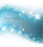 Light blue abstract Christmas background with white snowflakes