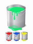bucket with paint isolated on white background. eps10