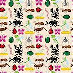 seamless insect pattern