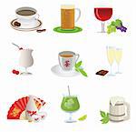 Drinks icon. Set. Vector illustration for you design