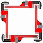 pipe wrench photo frame, vector art illustration; more photo frames in my gallery