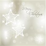 Vector Christmas background with white snowflakes, stars and place for your text