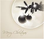 Vector silhouette of a Christmas tree with bulbs and place for your text