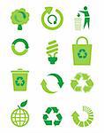 Recycle sign set, vector illustration