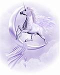 a purple flying Pegasus