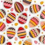 Seamless bright spring pattern with easter eggs