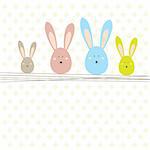Background with Easter card and rabbit . Vector illustration