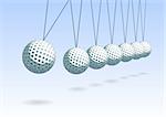Balancing golf ball, abstract vector background