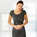 Woman with stomach issues