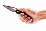 Hand Holding a Folding Tactical Knife
