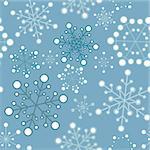 Winter - blue christmas seamless pattern / texture with snowflakes