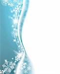 Blue Christmas background with white snowflakes