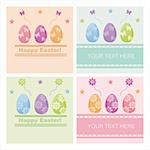 set of 4 cute easter backgrounds